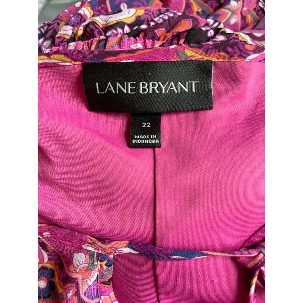 Lane‎ Bryant Pink Purple Paisley Cold Shoulder Garden Party Maxi Dress Size 22 - Picture 3 of 6